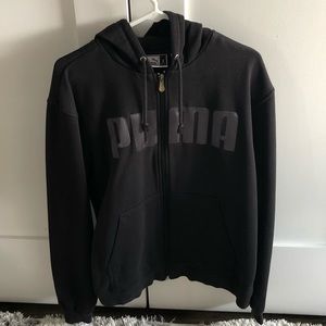 Puma zip up black sweatshirt